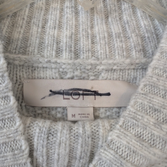 Loft Gray Knit Sweater Dress Size Medium - Picture 3 of 4